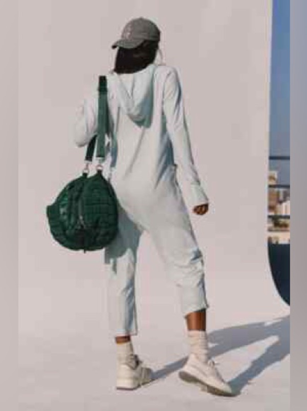 Free People Movement Hot Shot Long Sleeve Jumpsuit Arctic Snow Medium - Picture 3 of 4